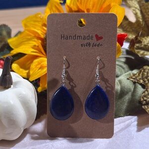 Handmade Blue Teardrop Earrings